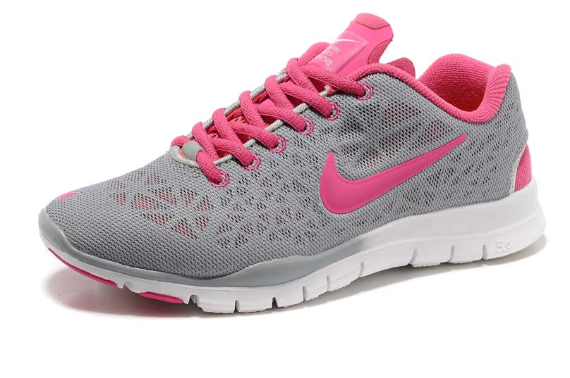 Nike Free 5.0 femmes formateurs chaussures de course nouvelle rose gris (4)
